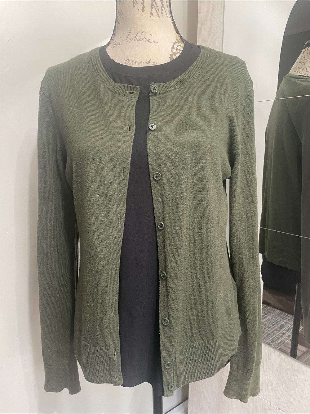 GAP Olive Green Crewneck Cardigan